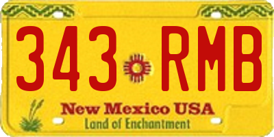 NM license plate 343RMB