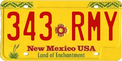 NM license plate 343RMY