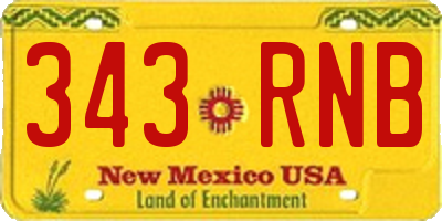 NM license plate 343RNB