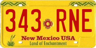 NM license plate 343RNE