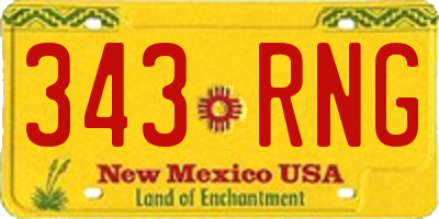 NM license plate 343RNG