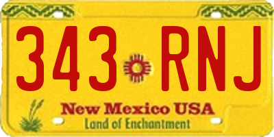 NM license plate 343RNJ