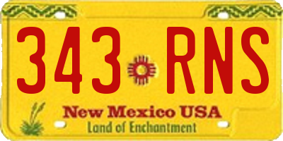 NM license plate 343RNS