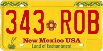 NM license plate 343ROB