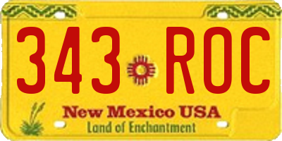 NM license plate 343ROC