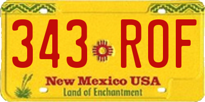 NM license plate 343ROF