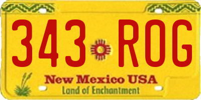 NM license plate 343ROG