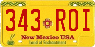 NM license plate 343ROI