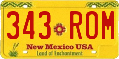 NM license plate 343ROM