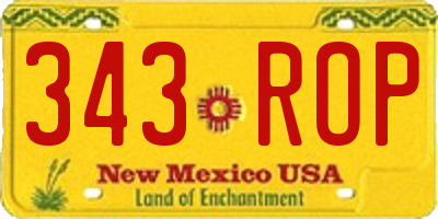 NM license plate 343ROP