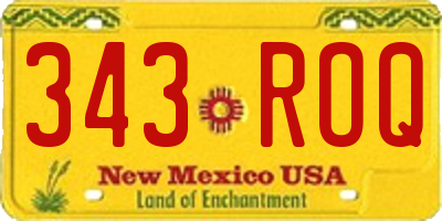NM license plate 343ROQ