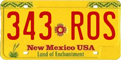 NM license plate 343ROS