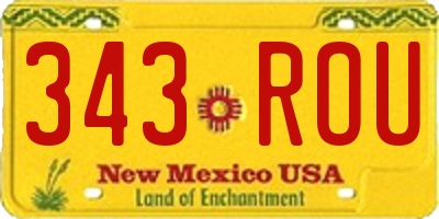 NM license plate 343ROU