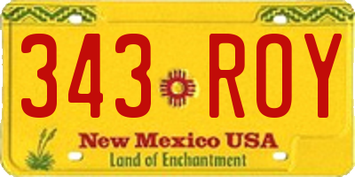 NM license plate 343ROY