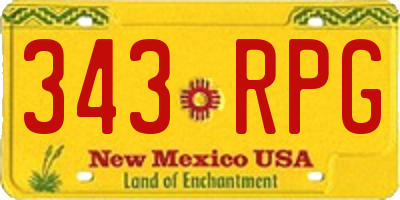 NM license plate 343RPG