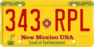 NM license plate 343RPL