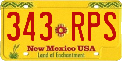 NM license plate 343RPS