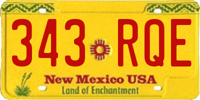 NM license plate 343RQE