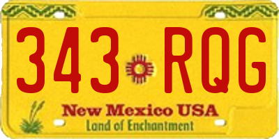 NM license plate 343RQG
