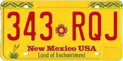 NM license plate 343RQJ