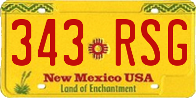 NM license plate 343RSG