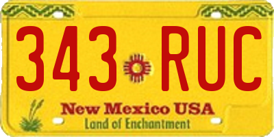 NM license plate 343RUC