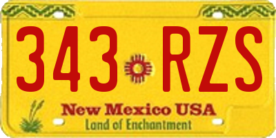 NM license plate 343RZS