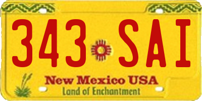 NM license plate 343SAI