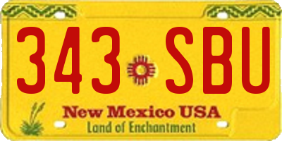 NM license plate 343SBU