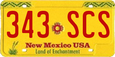 NM license plate 343SCS
