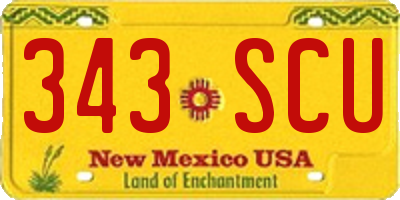 NM license plate 343SCU