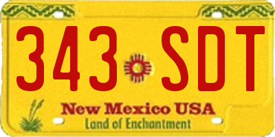 NM license plate 343SDT