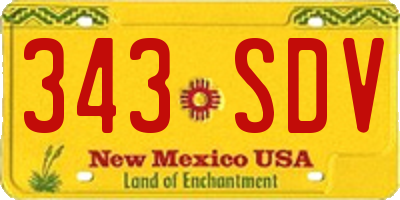 NM license plate 343SDV