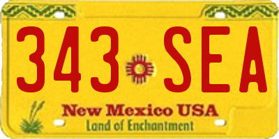 NM license plate 343SEA