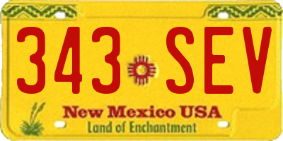 NM license plate 343SEV