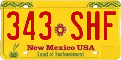 NM license plate 343SHF