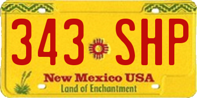 NM license plate 343SHP