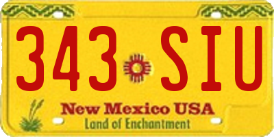 NM license plate 343SIU