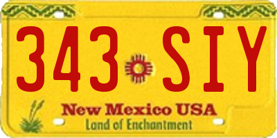NM license plate 343SIY