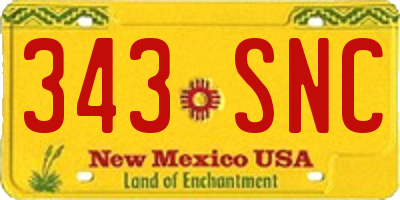 NM license plate 343SNC