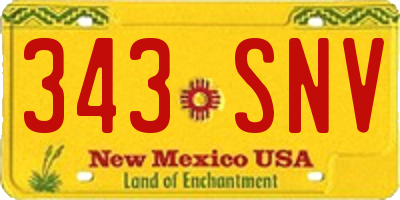 NM license plate 343SNV