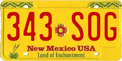 NM license plate 343SOG