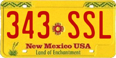 NM license plate 343SSL