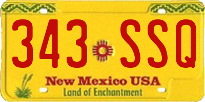 NM license plate 343SSQ