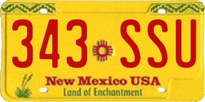 NM license plate 343SSU