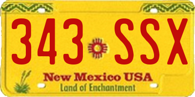 NM license plate 343SSX