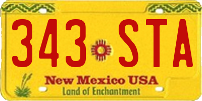NM license plate 343STA