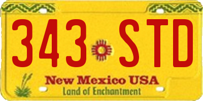 NM license plate 343STD