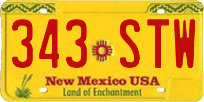 NM license plate 343STW