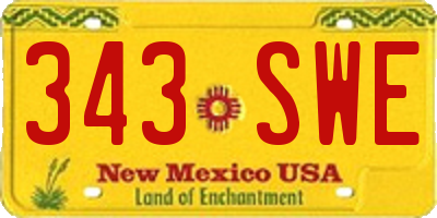 NM license plate 343SWE